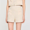 Decorative Tweed Shorts Yellow / Ecru