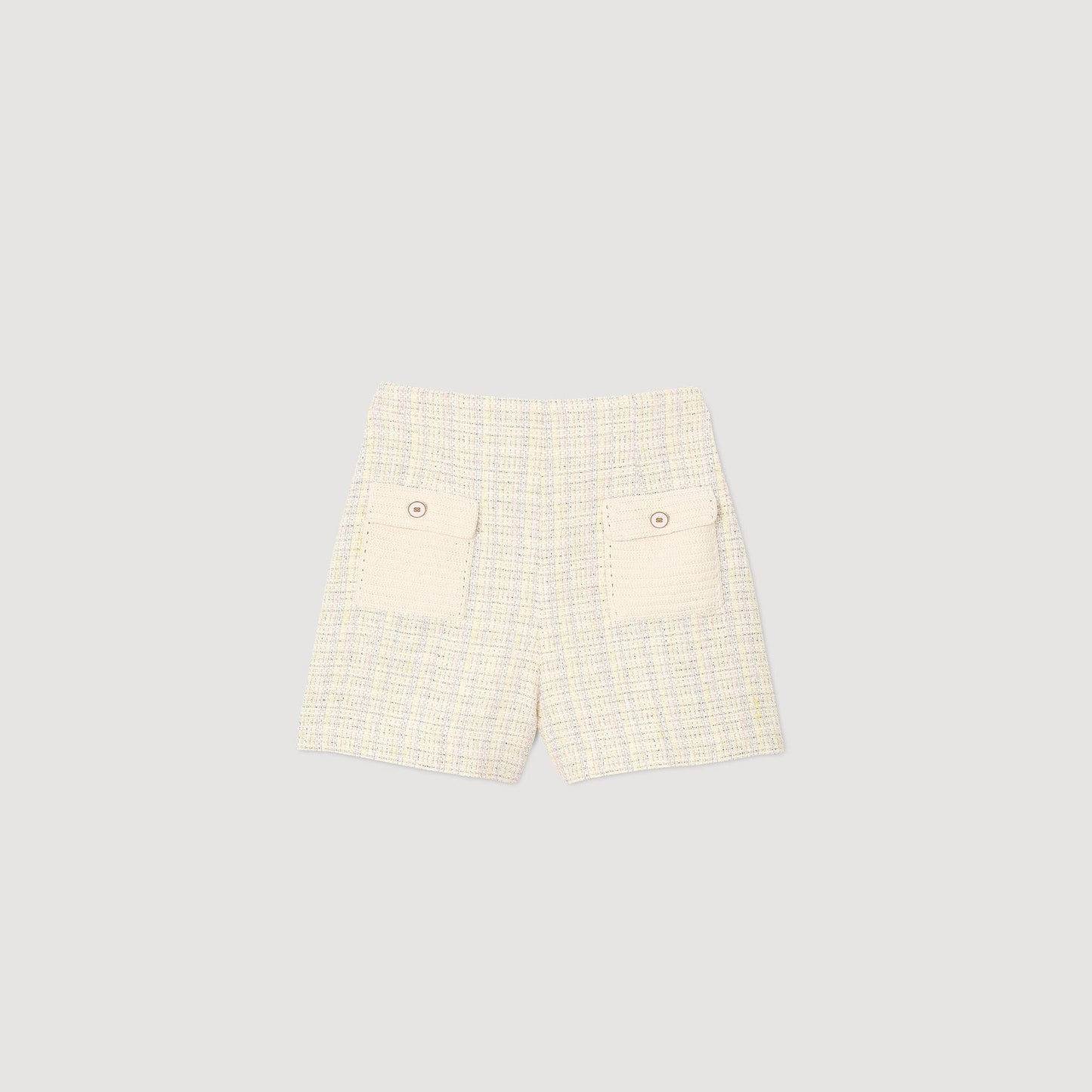 Decorative Tweed Shorts Yellow / Ecru