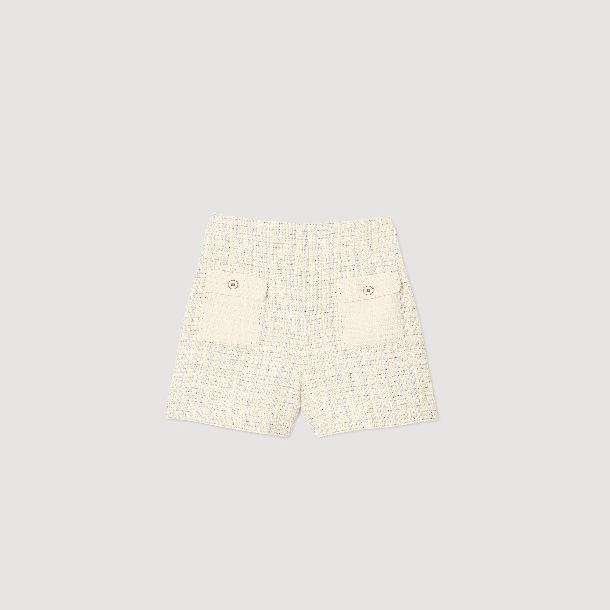 Decorative Tweed Shorts Yellow / Ecru