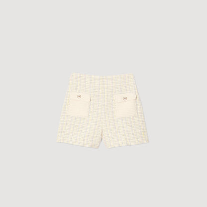 Decorative Tweed Shorts Yellow / Ecru
