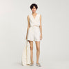 Sequin High-Waisted Shorts Ecru