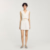 Sequin High-Waisted Shorts Ecru