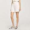Sequin High-Waisted Shorts Ecru