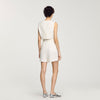 Sequin High-Waisted Shorts Ecru