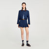 Soizig Tailored Pleated Shorts Navy Blue