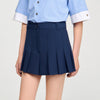Soizig Tailored Pleated Shorts Navy Blue