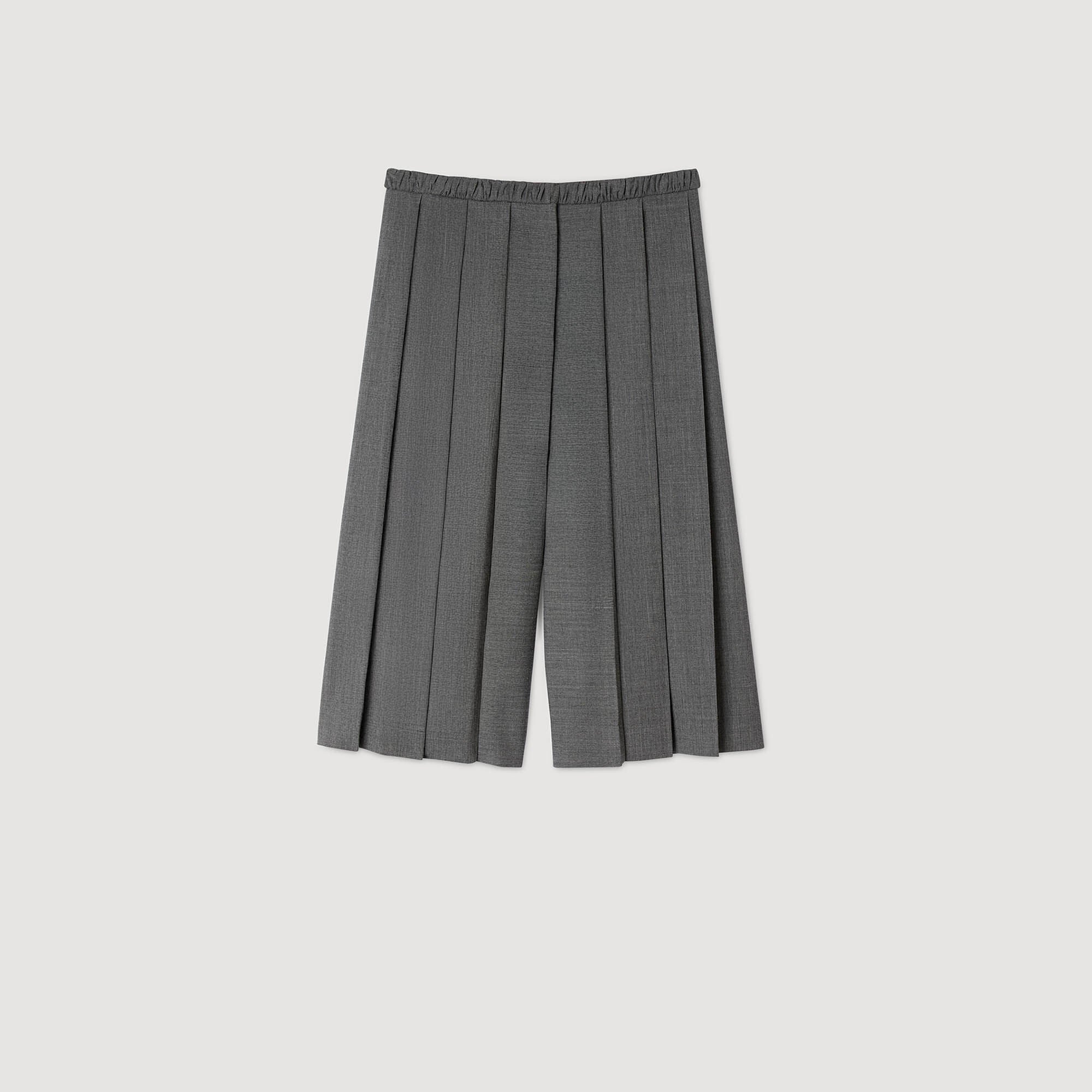 Pacey Pleated Long Shorts Grey