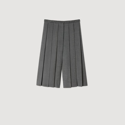 Pacey Pleated Long Shorts Grey