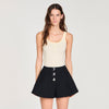 June Press-Stud Flared Shorts Black