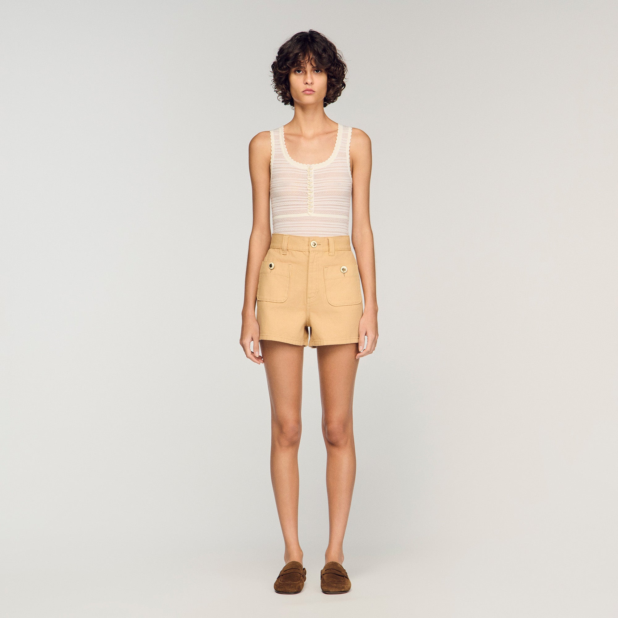 Texas Denim Shorts Beige