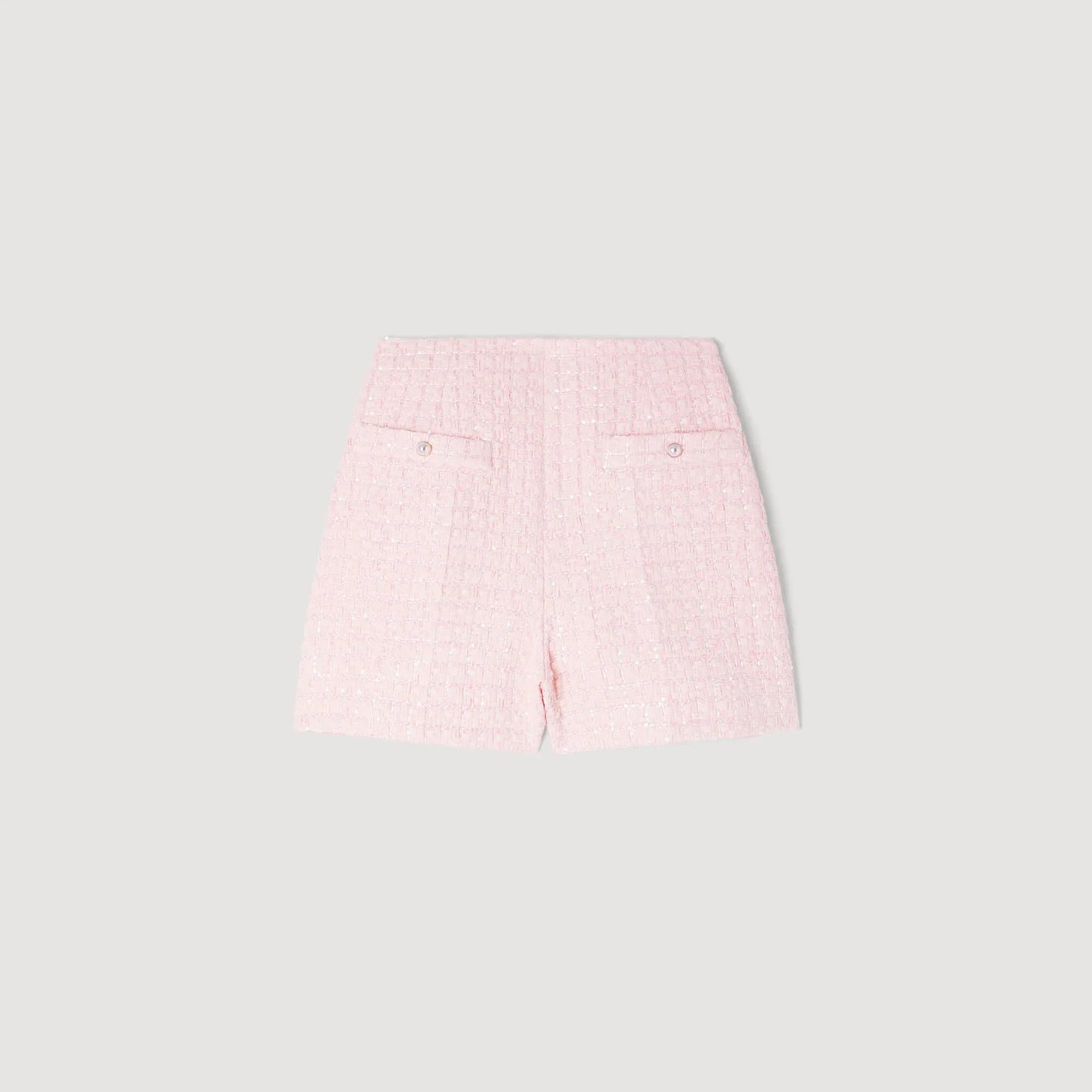 Demilys Sequin Check Tweed Shorts Pink