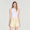 Saturne Distressed rhinestone shorts Vanilla