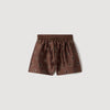 Saturne Distressed Rhinestone Shorts Brown