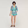 Solane Short Floral Print Shorts Green / Purple