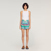 Solane Short Floral Print Shorts Green / Purple