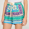 Solane Short Floral Print Shorts Green / Purple