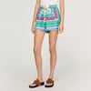 Solane Short Floral Print Shorts Green / Purple