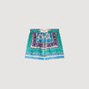 Solane Short Floral Print Shorts Green / Purple