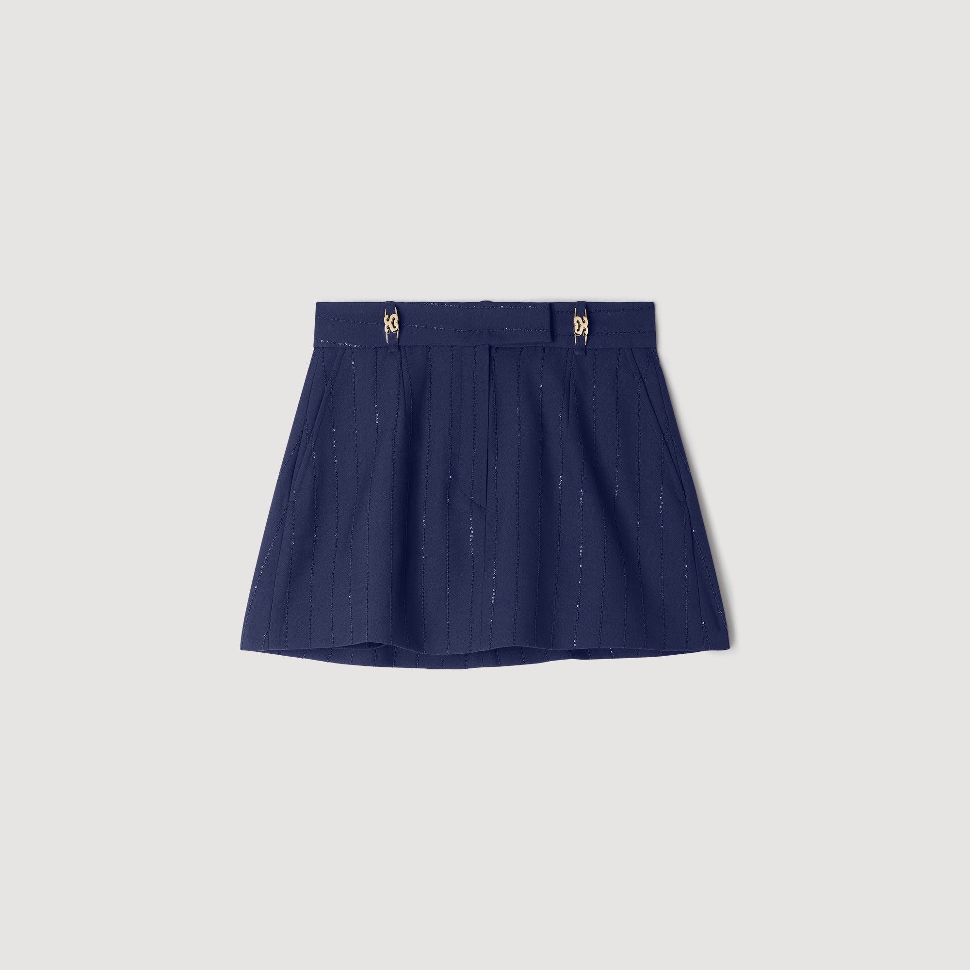 Babylone Striped sequin skort Dark Navy