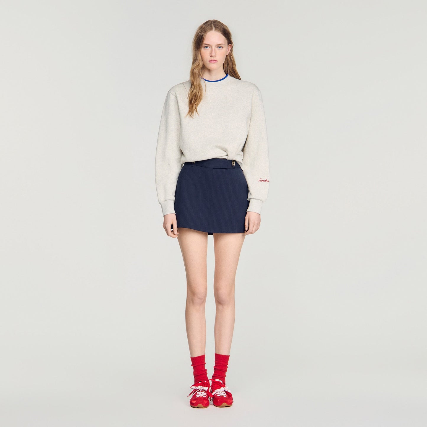 Altheora Striped wool skort Navy Blue