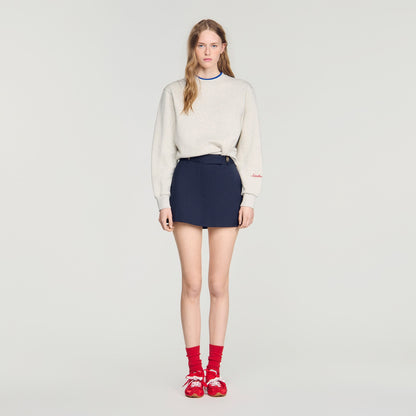 Altheora Striped wool skort Navy Blue