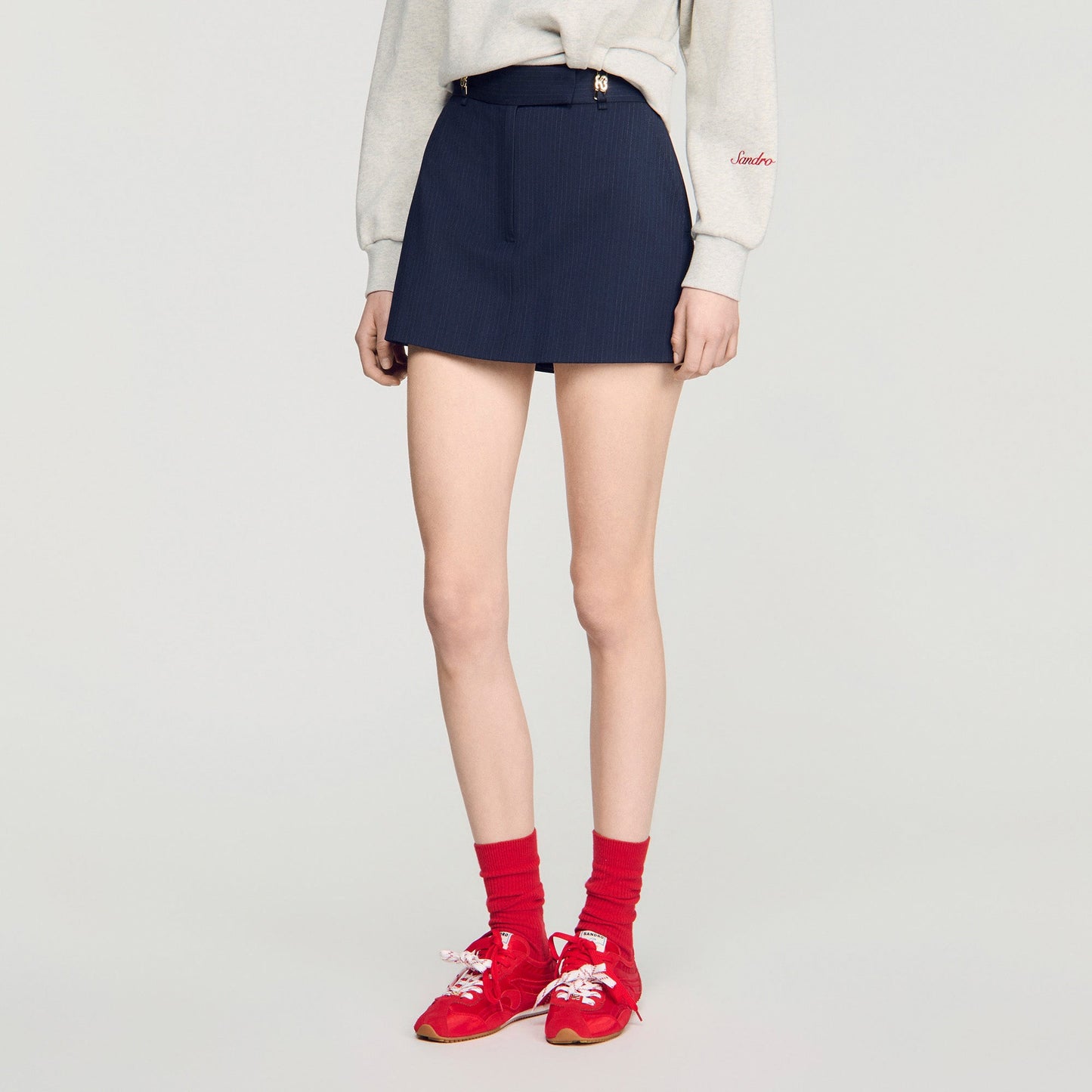 Altheora Striped wool skort Navy Blue
