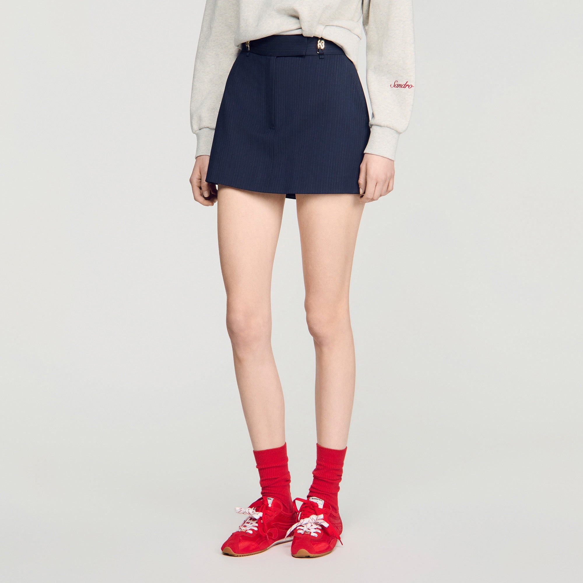 Altheora Striped wool skort Navy Blue