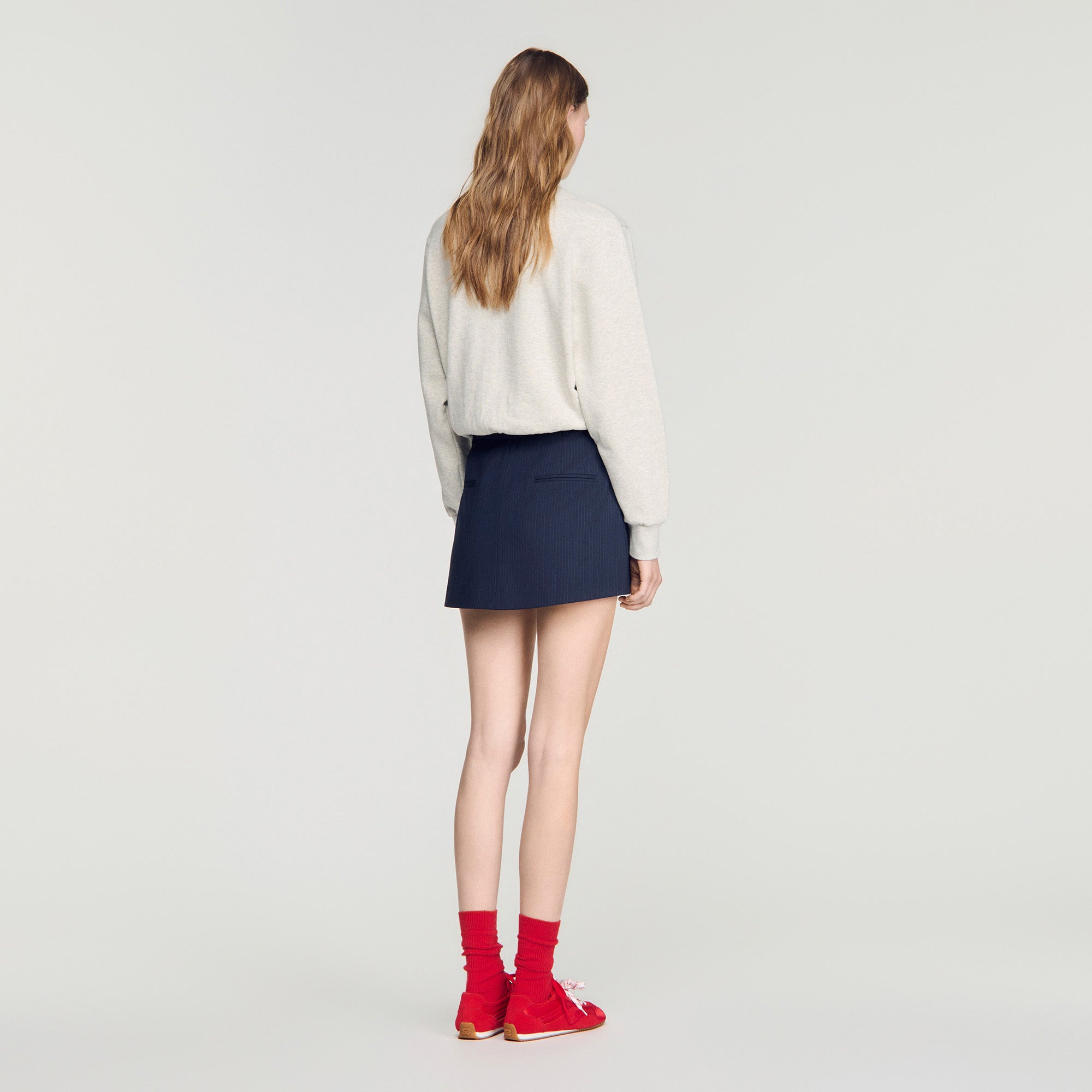 Altheora Striped wool skort Navy Blue