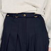 Mateus Long Pleated Wool Shorts Navy Blue