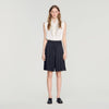 Fennelisse Long High-Waisted Pleated Shorts Black