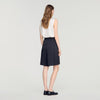 Fennelisse Long High-Waisted Pleated Shorts Black