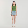 Solveig Denim shorts with leather detail Blue Jean