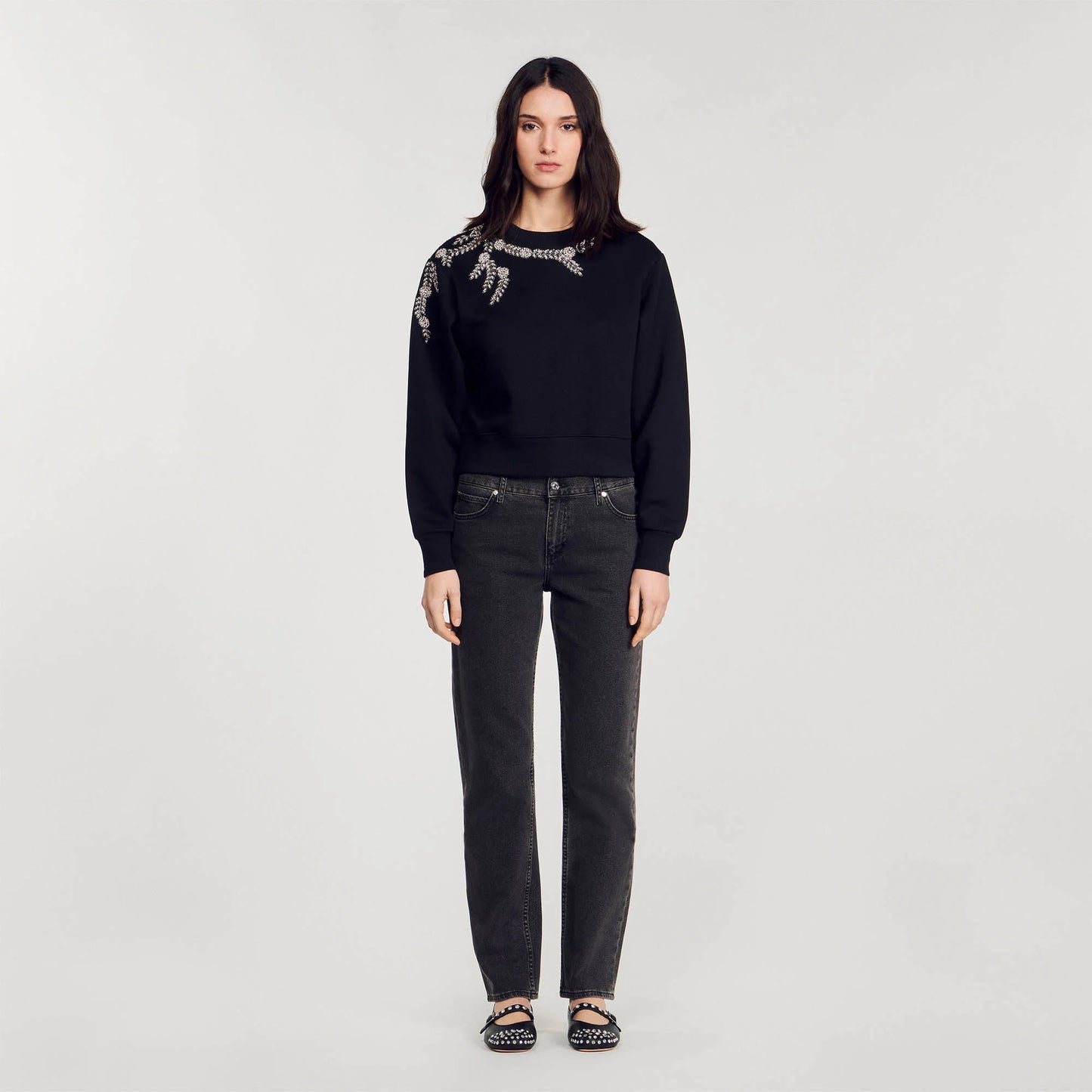 Embellished Sweatshirt Black