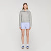 Avery Embroidered Split Neck Sweatshirt Grey