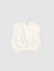 Satin-Effect Crop Top white