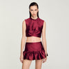 Satin Crop Top Bordeaux