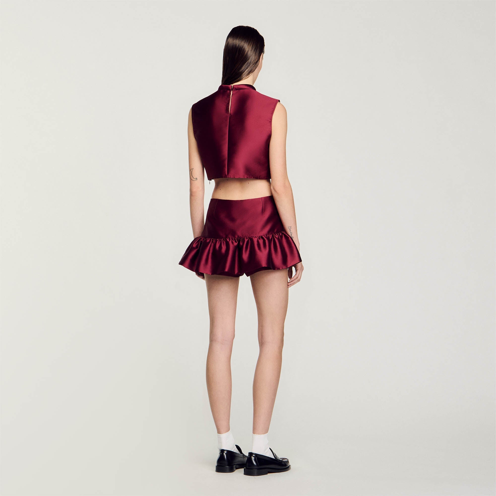 Satin Crop Top Bordeaux