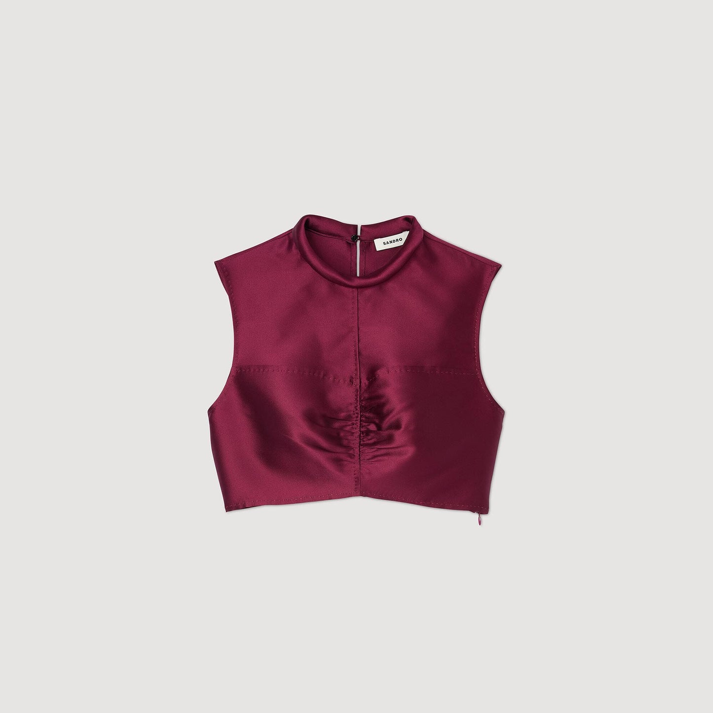 Satin Crop Top Bordeaux