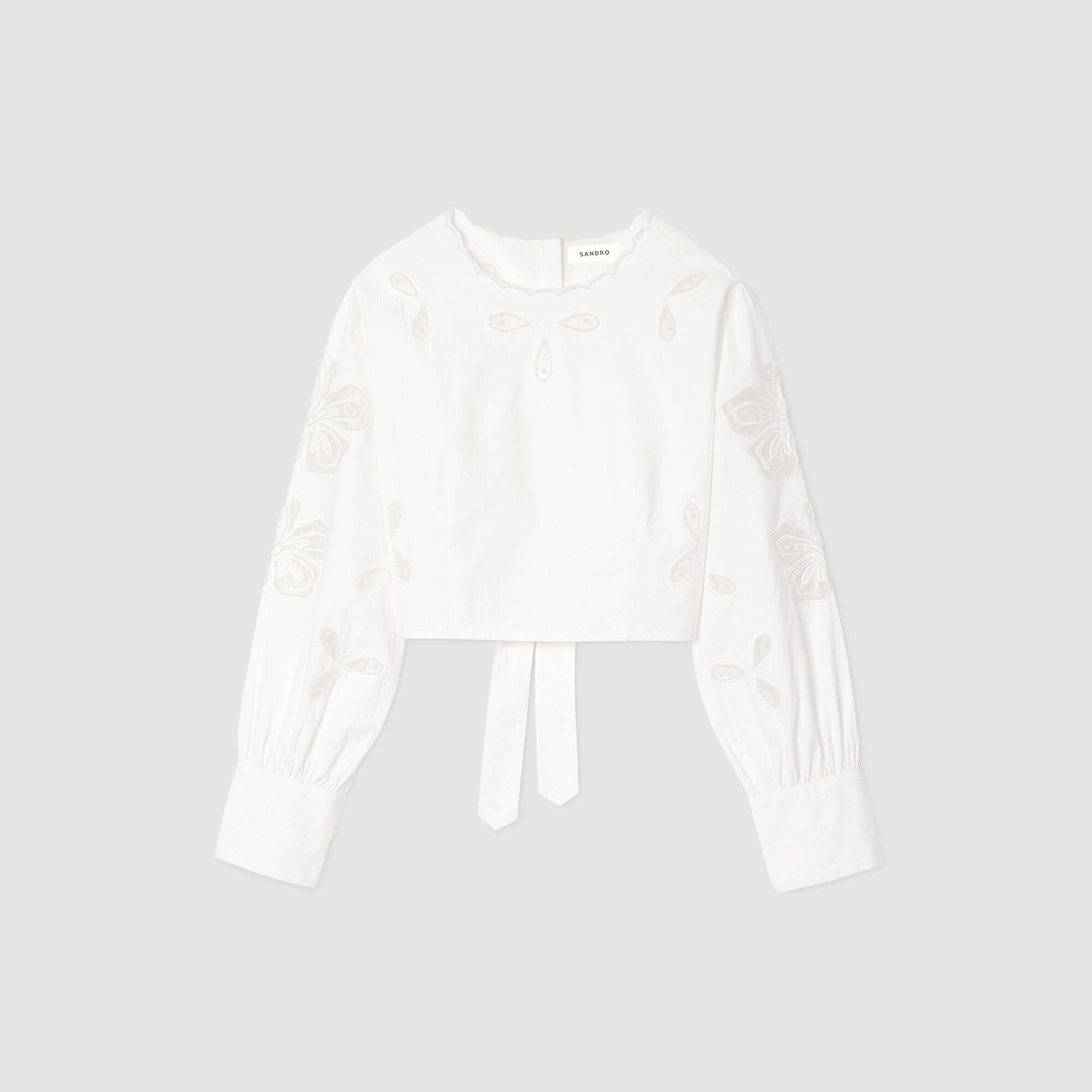 Donie Poplin Crop Top Ecru