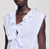 Noor Striped Crop Top Ciel / Blanc