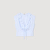 Noor Striped Crop Top Ciel / Blanc