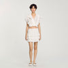Ruffled Crop Top White