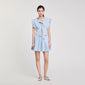 Azur Rhinestone Ruffle Top Sky Blue