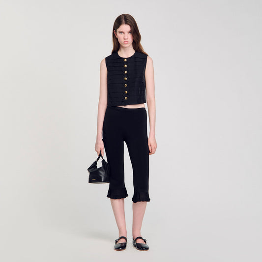 Eilat Pleated Crop Top Black