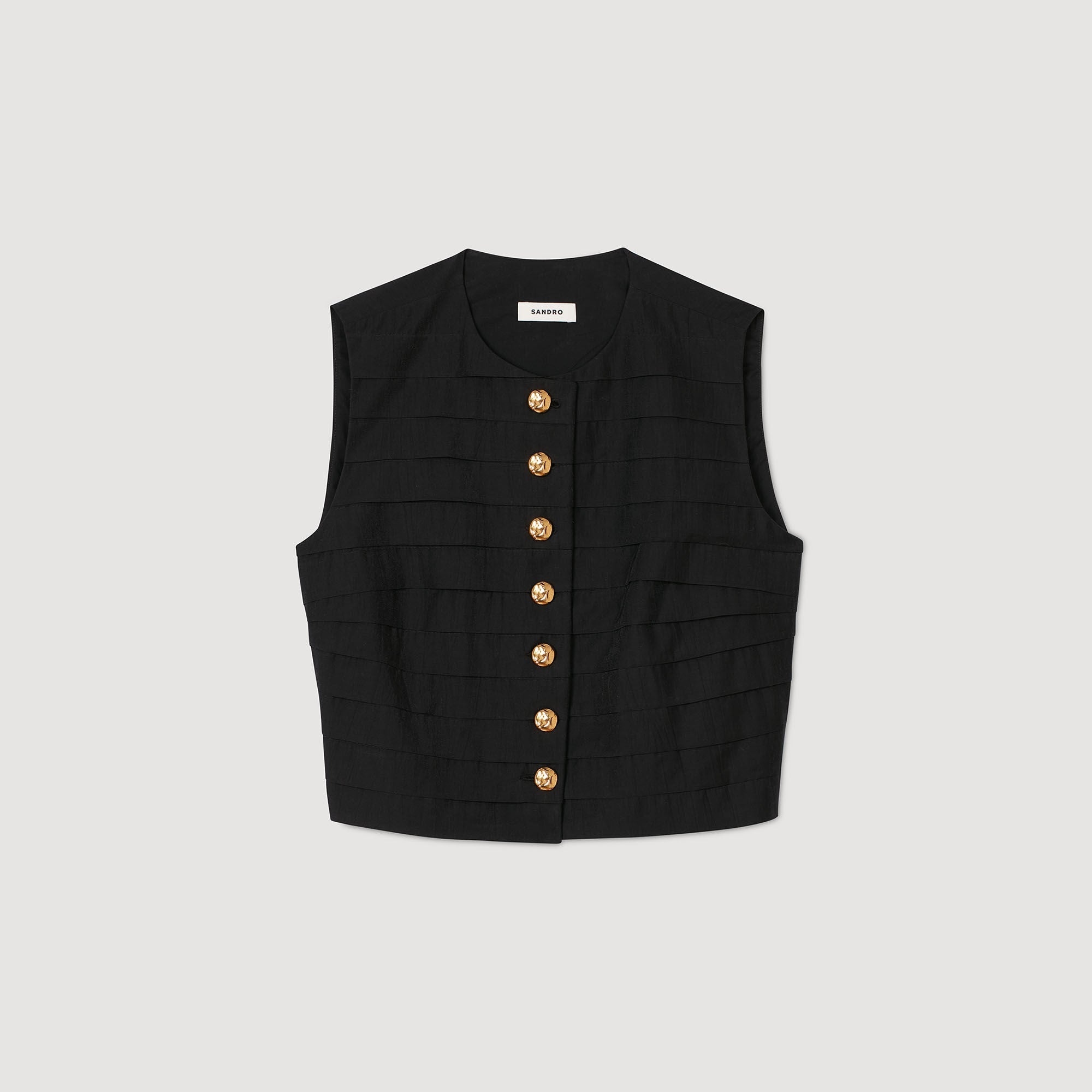 Eilat Pleated Crop Top Black