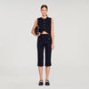 Buttoned Crop Top Black