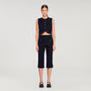 Buttoned Crop Top Black