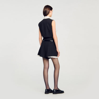 Serene Bow Neck Crop Top Black