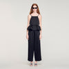 Azelie Ruffled Crop Top Black