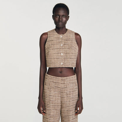 Javier Tweed Vest Brown